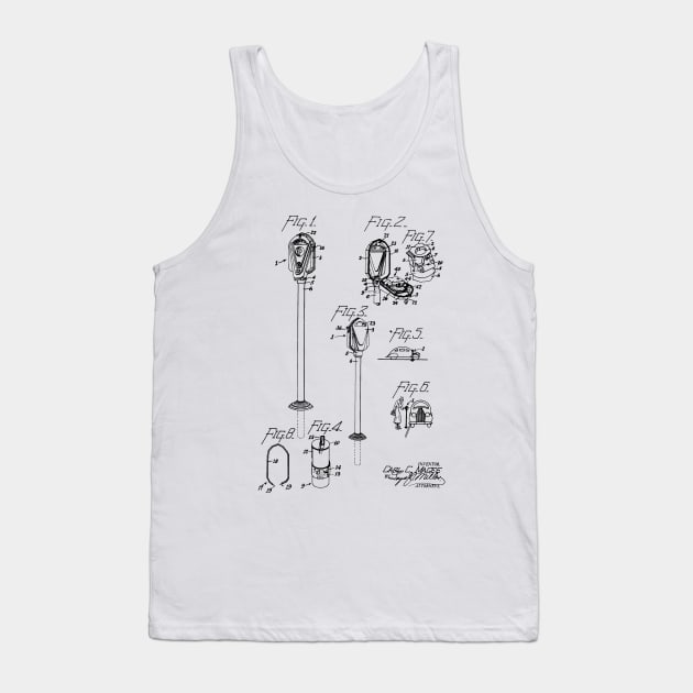 Coin Controlled Parking Meter Vintage Patent Hand Drawing Tank Top by TheYoungDesigns